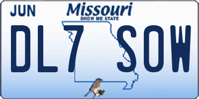 MO license plate DL7S0W