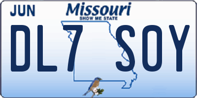 MO license plate DL7S0Y