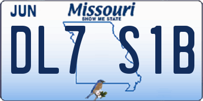 MO license plate DL7S1B