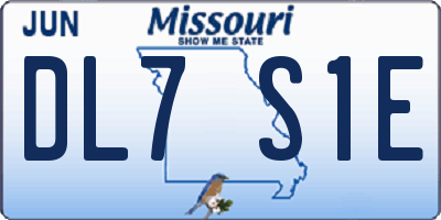 MO license plate DL7S1E