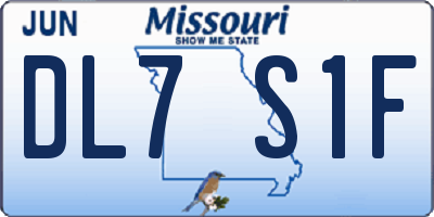 MO license plate DL7S1F