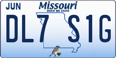 MO license plate DL7S1G