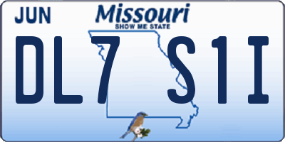 MO license plate DL7S1I