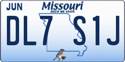 MO license plate DL7S1J