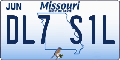 MO license plate DL7S1L