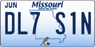 MO license plate DL7S1N