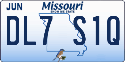 MO license plate DL7S1Q
