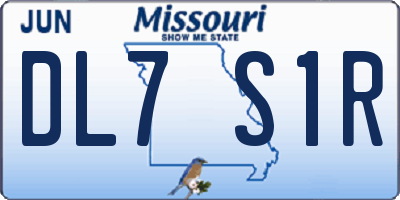 MO license plate DL7S1R