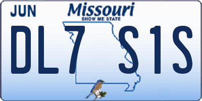 MO license plate DL7S1S