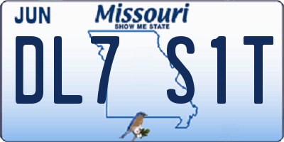 MO license plate DL7S1T