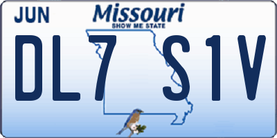 MO license plate DL7S1V