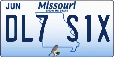 MO license plate DL7S1X
