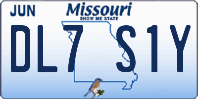 MO license plate DL7S1Y