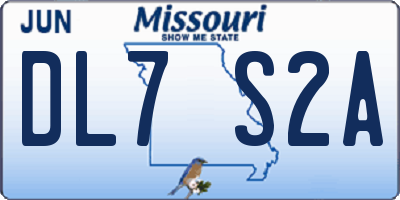 MO license plate DL7S2A