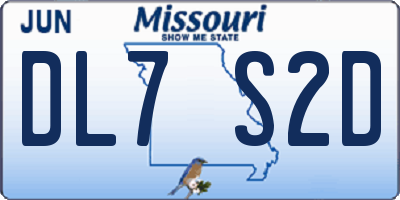 MO license plate DL7S2D