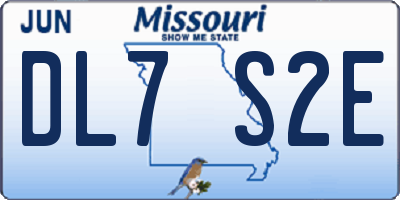 MO license plate DL7S2E
