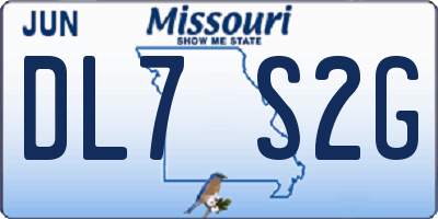 MO license plate DL7S2G