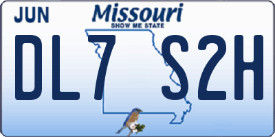 MO license plate DL7S2H