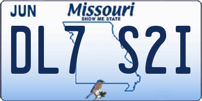 MO license plate DL7S2I