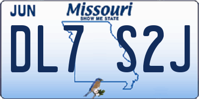MO license plate DL7S2J