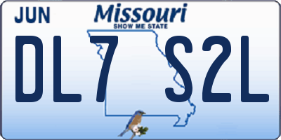 MO license plate DL7S2L