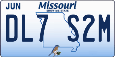 MO license plate DL7S2M