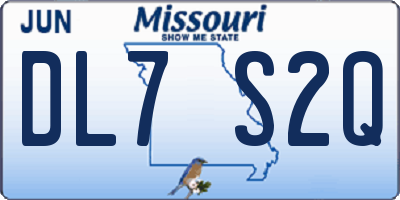 MO license plate DL7S2Q