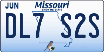 MO license plate DL7S2S