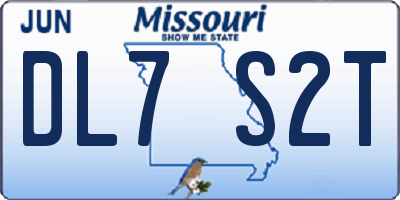 MO license plate DL7S2T