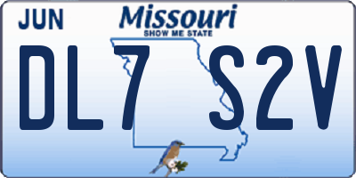 MO license plate DL7S2V