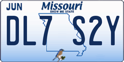 MO license plate DL7S2Y
