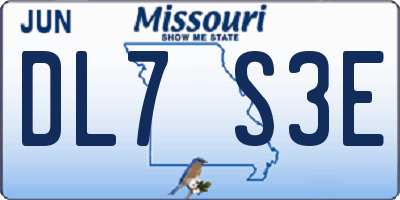 MO license plate DL7S3E