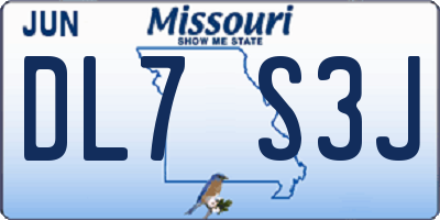 MO license plate DL7S3J