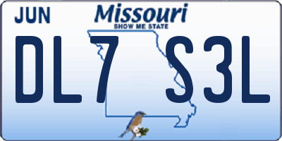 MO license plate DL7S3L