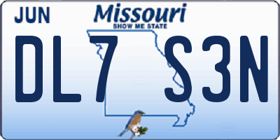 MO license plate DL7S3N