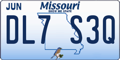 MO license plate DL7S3Q