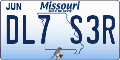 MO license plate DL7S3R