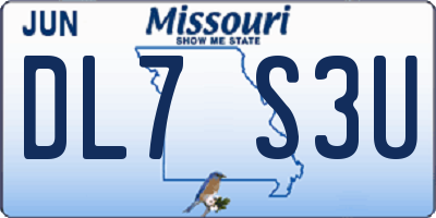 MO license plate DL7S3U