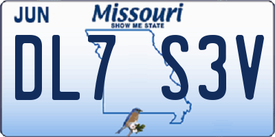 MO license plate DL7S3V
