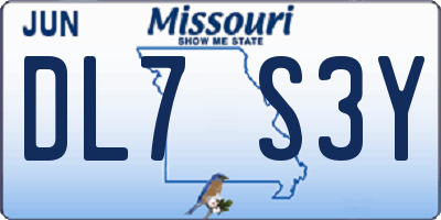 MO license plate DL7S3Y