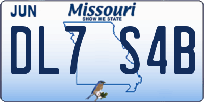 MO license plate DL7S4B
