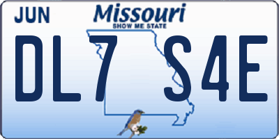 MO license plate DL7S4E