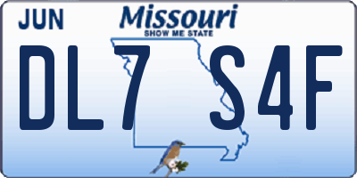 MO license plate DL7S4F