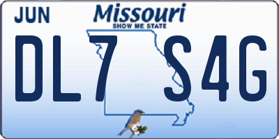 MO license plate DL7S4G