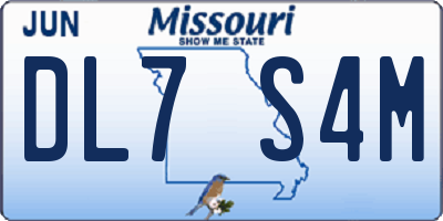 MO license plate DL7S4M