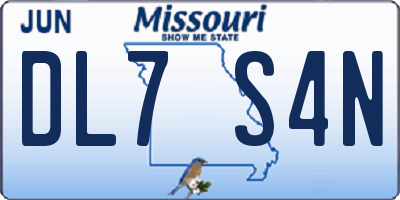 MO license plate DL7S4N