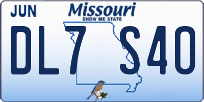 MO license plate DL7S4O