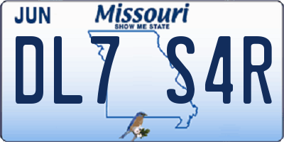 MO license plate DL7S4R