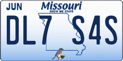MO license plate DL7S4S