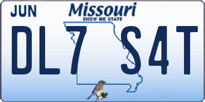 MO license plate DL7S4T